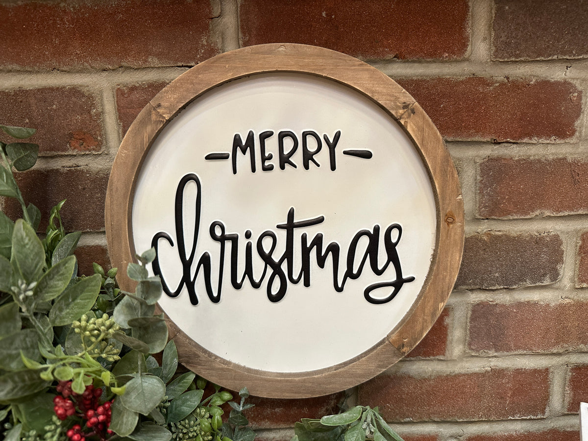 Merry Christmas Round Sign