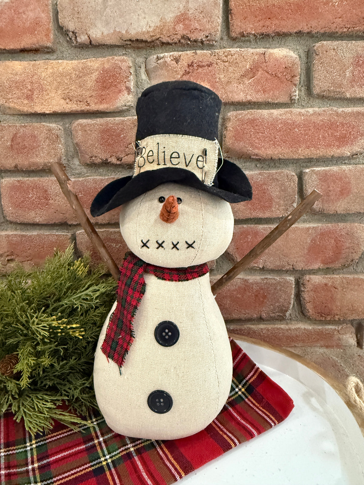 Believe Top Hat Snowman
