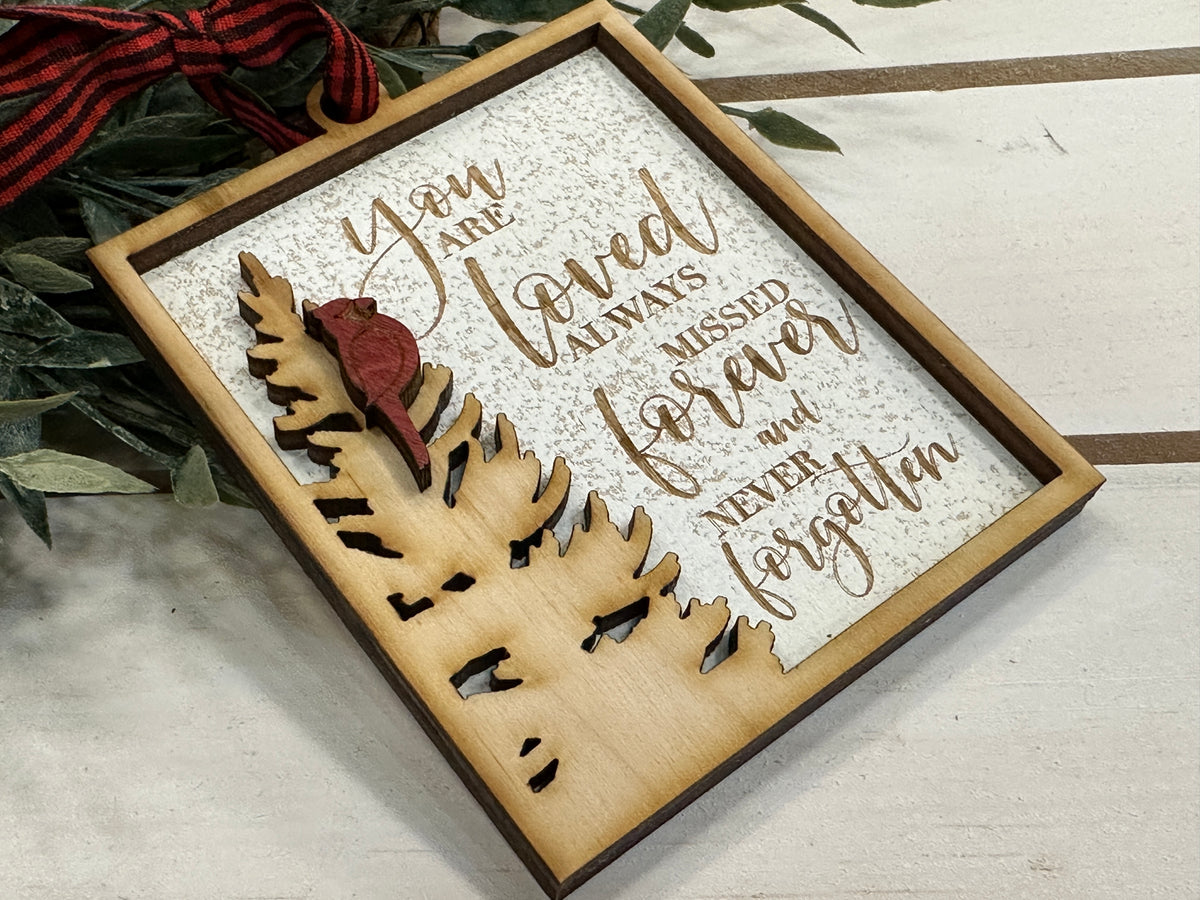 Handmade You Are Loved Cardinal Ornament