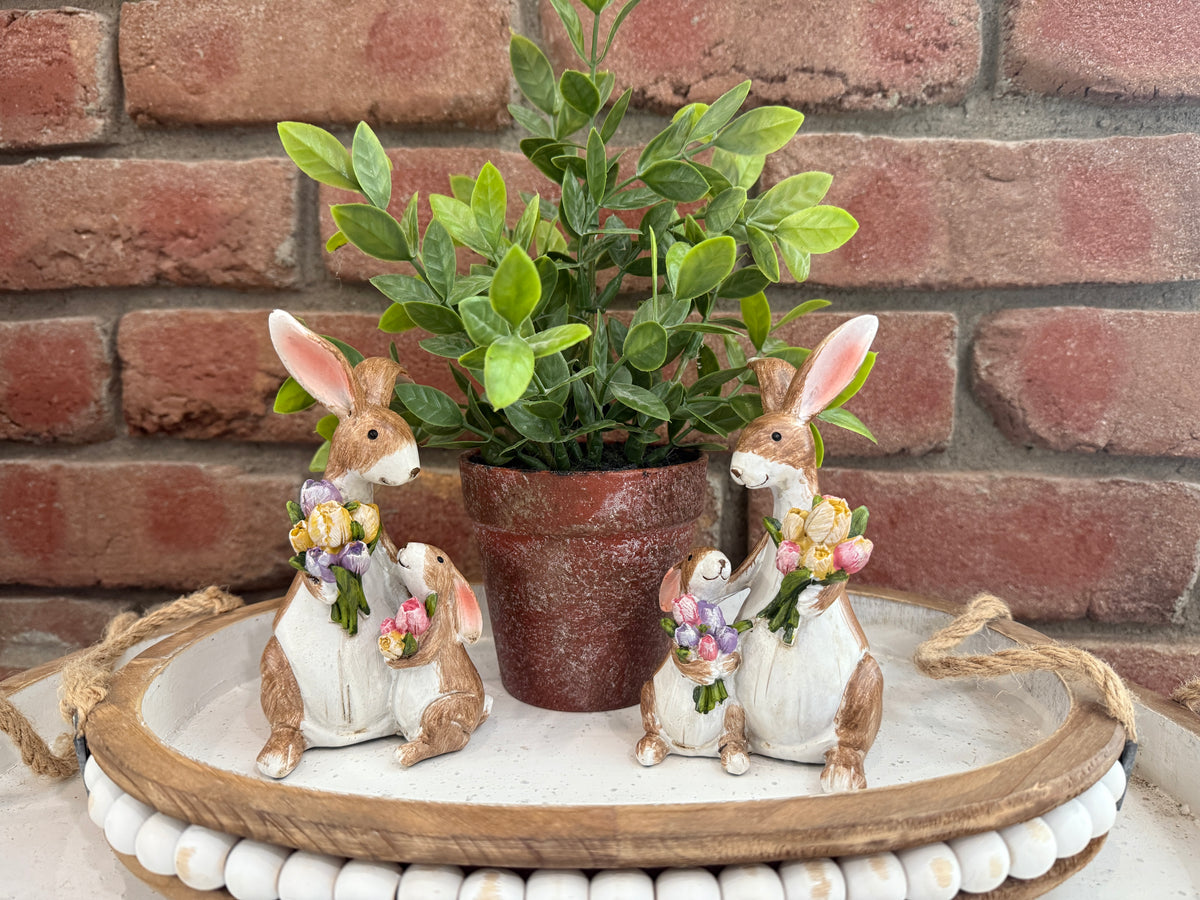 Spring Bunnies with Flowers - 2 Styles