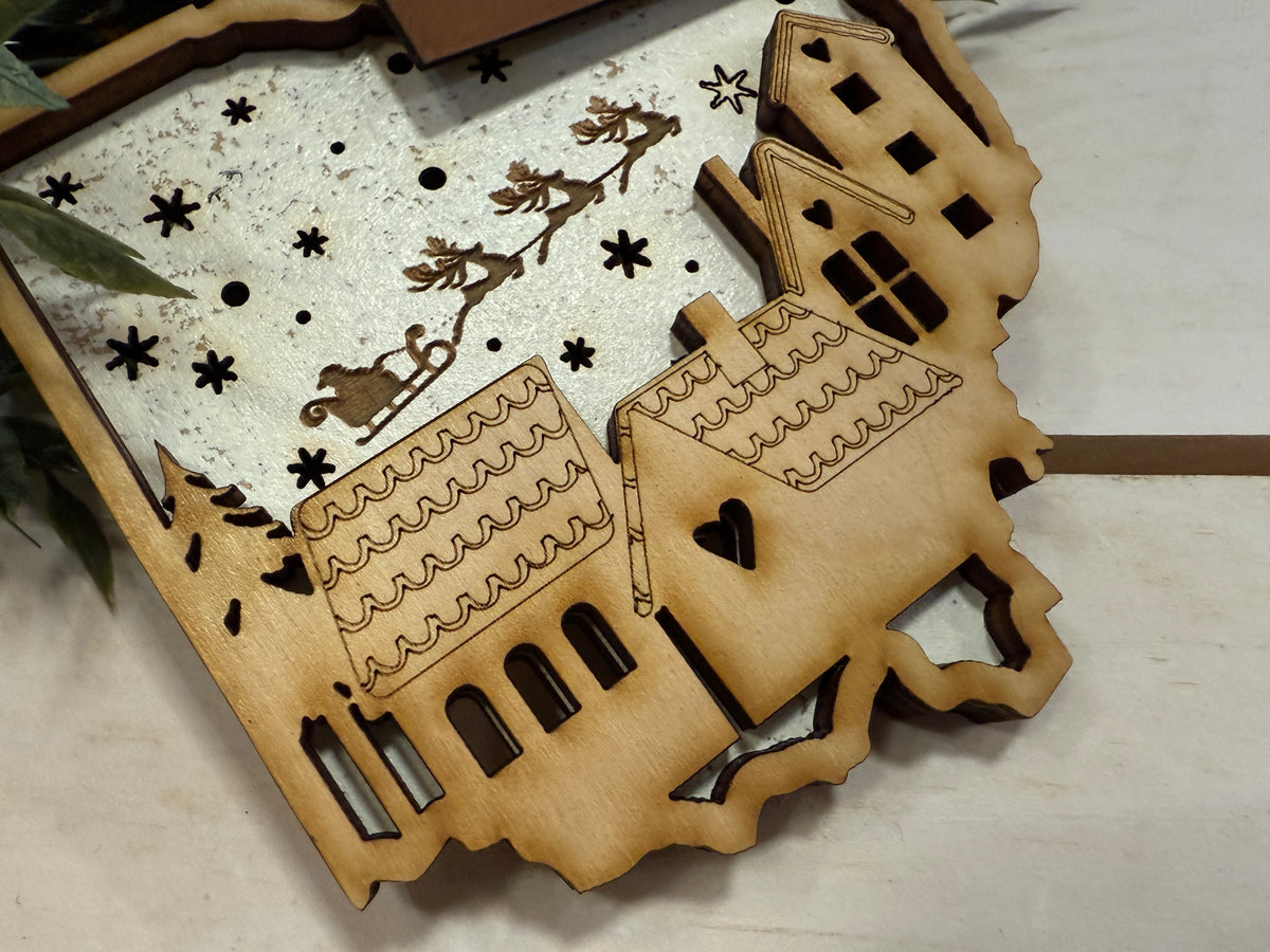 Handmade Ohio Santa’s Sleigh Ornament