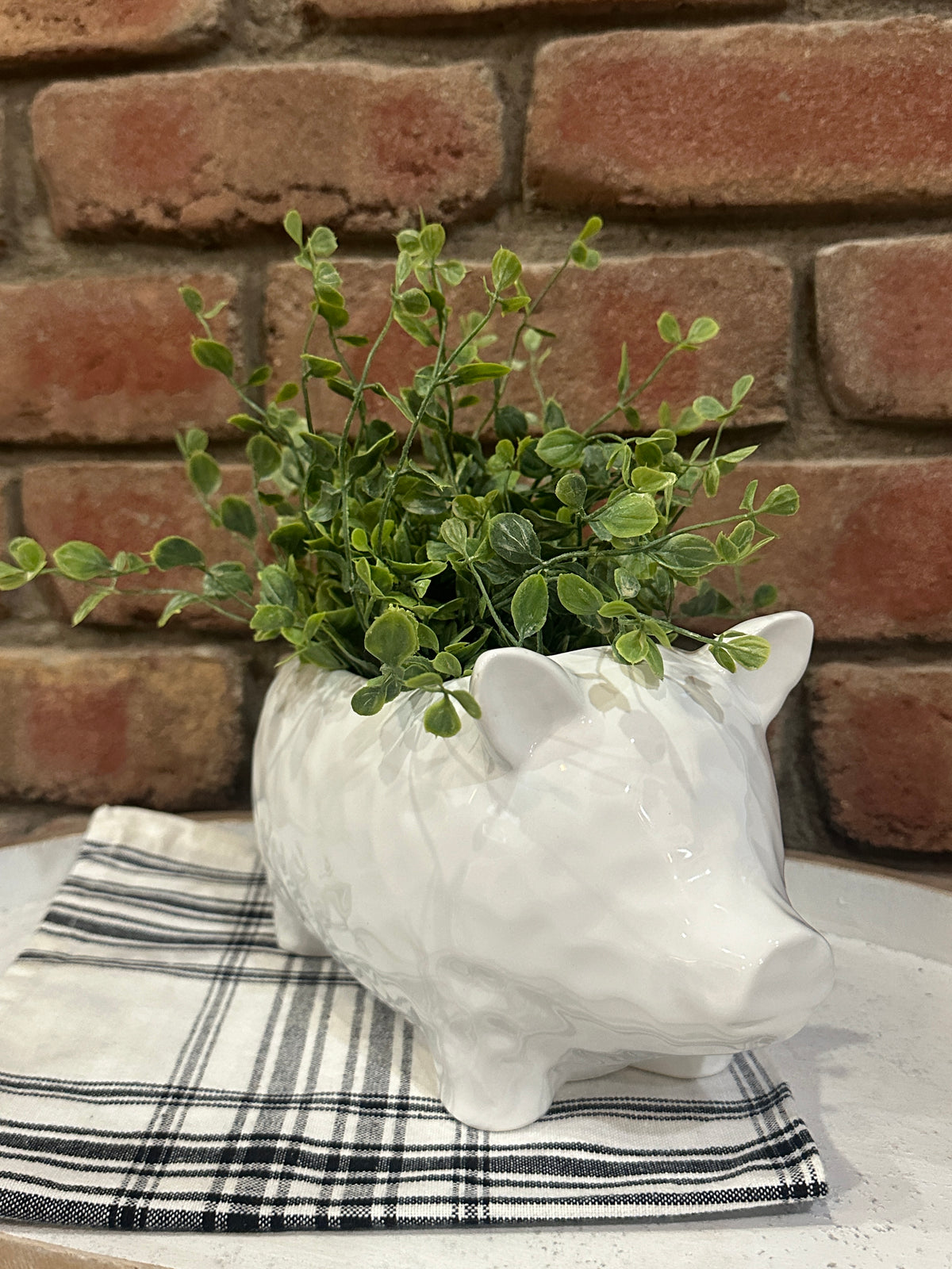 White Pig Planter