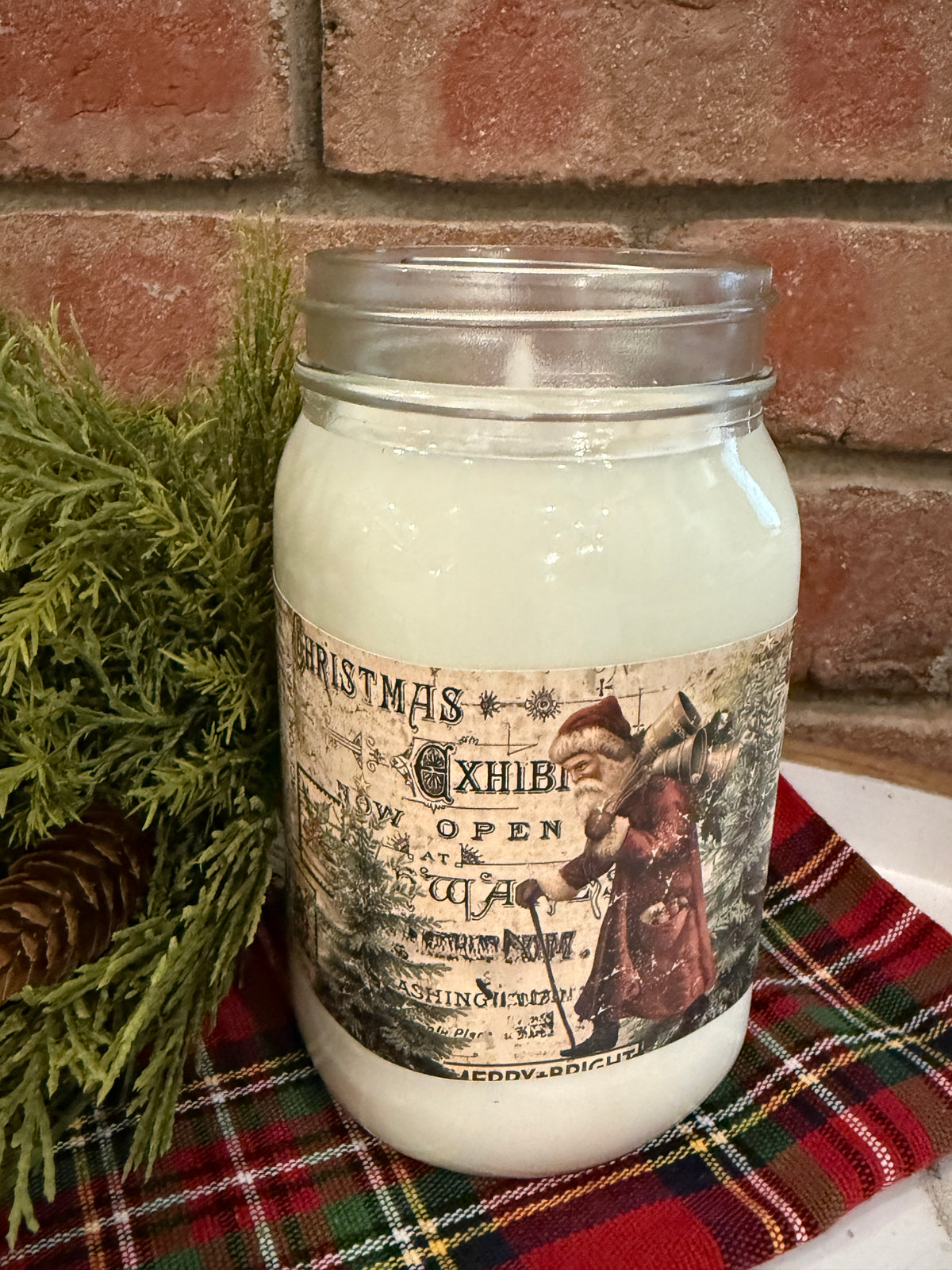 1803 Limited Edition Santa Newsprint Quart Jar Candle