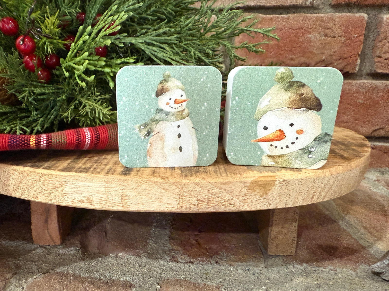 Mini Green Snowman Block - 2 Styles