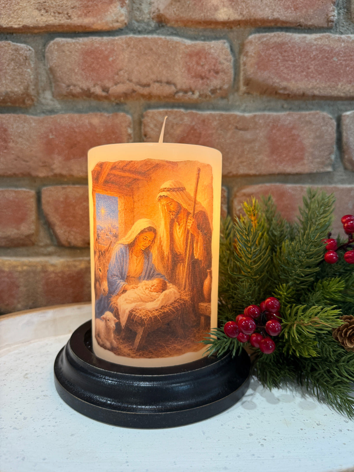 Night Nativity Family Candle Sleeve