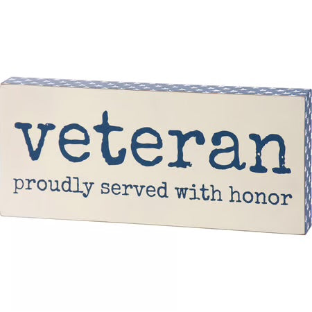 Veteran Wood Block Sign