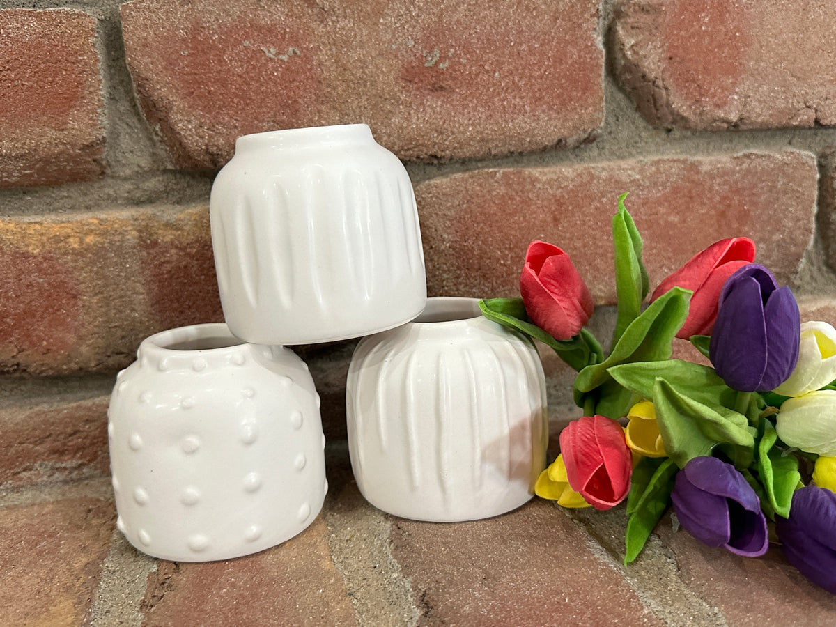 White Scalloped Planter - 3 Styles