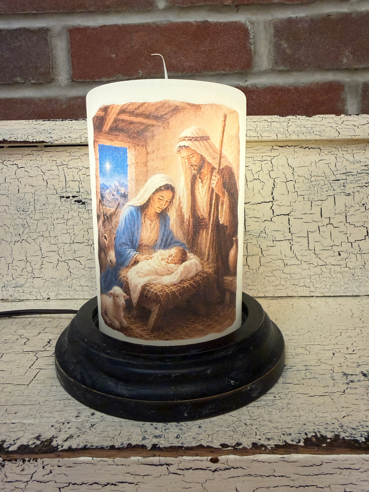 Night Nativity Family Candle Sleeve