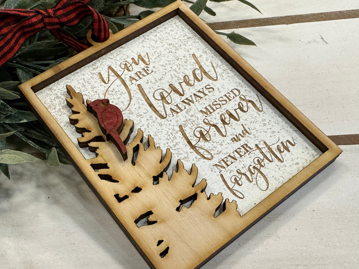 Handmade You Are Loved Cardinal Ornament