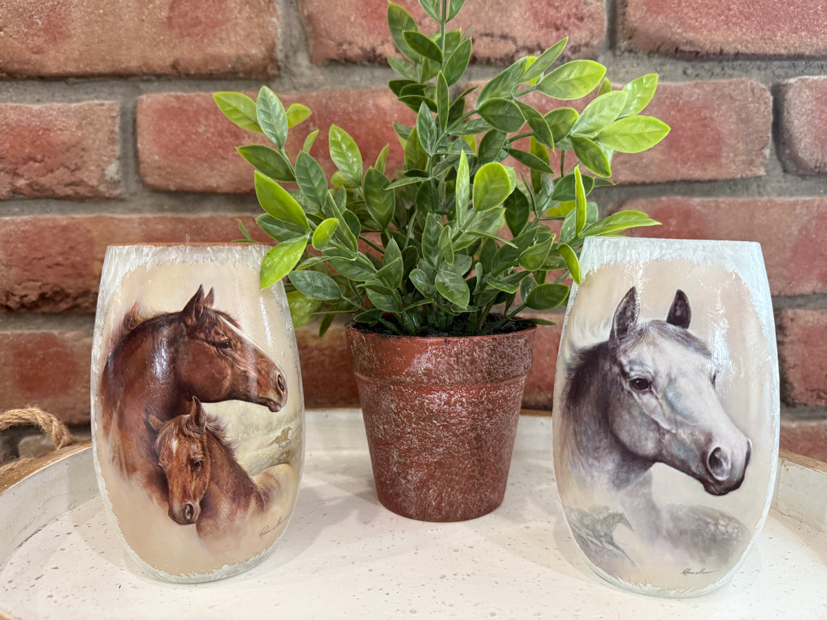 Horses Lighted Vase - Two Styles