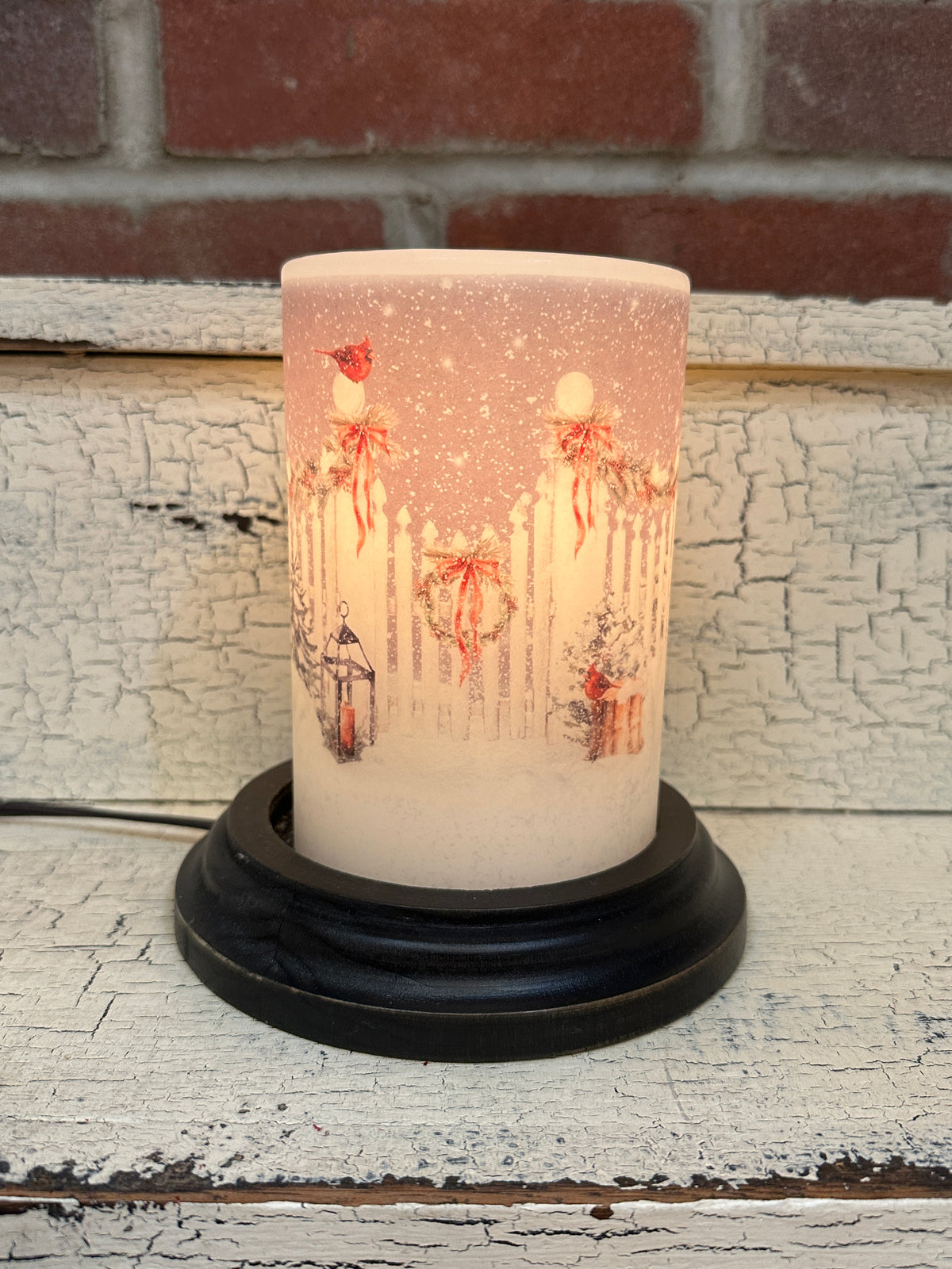 Winter Garden Gate Candle Sleeve