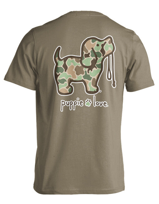 Puppie Love Old School Camo Pup Tee