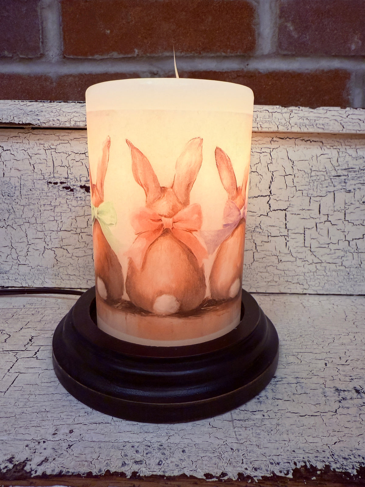 Triple Pastel Bunnies Candle Sleeve