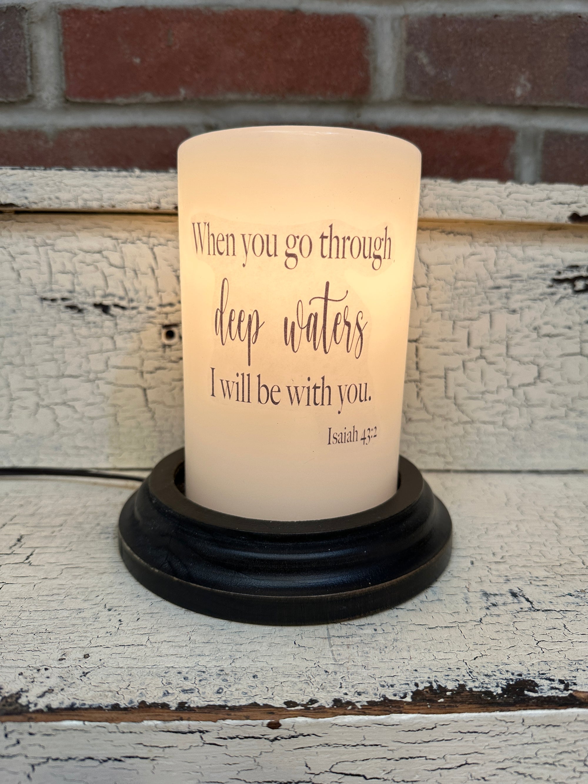 Through Deep Waters Candle Sleeve