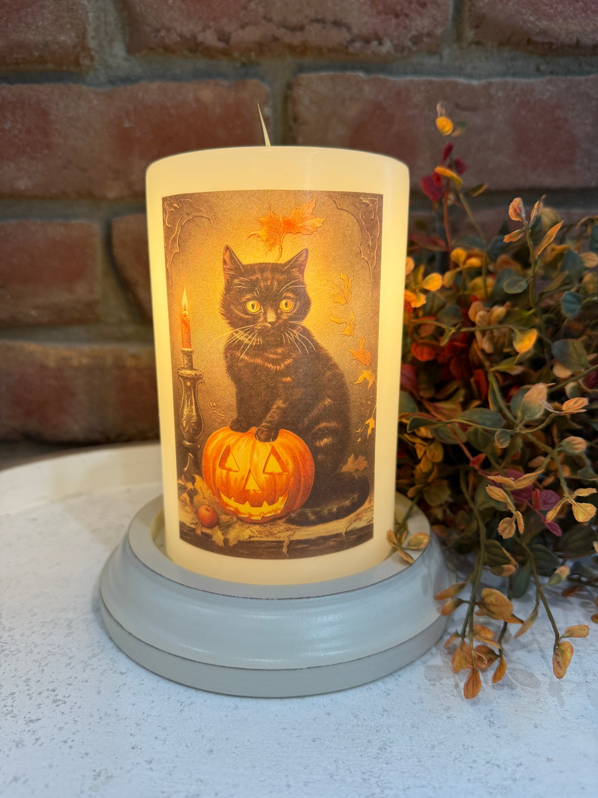 Halloween Black Cat Candle Sleeve