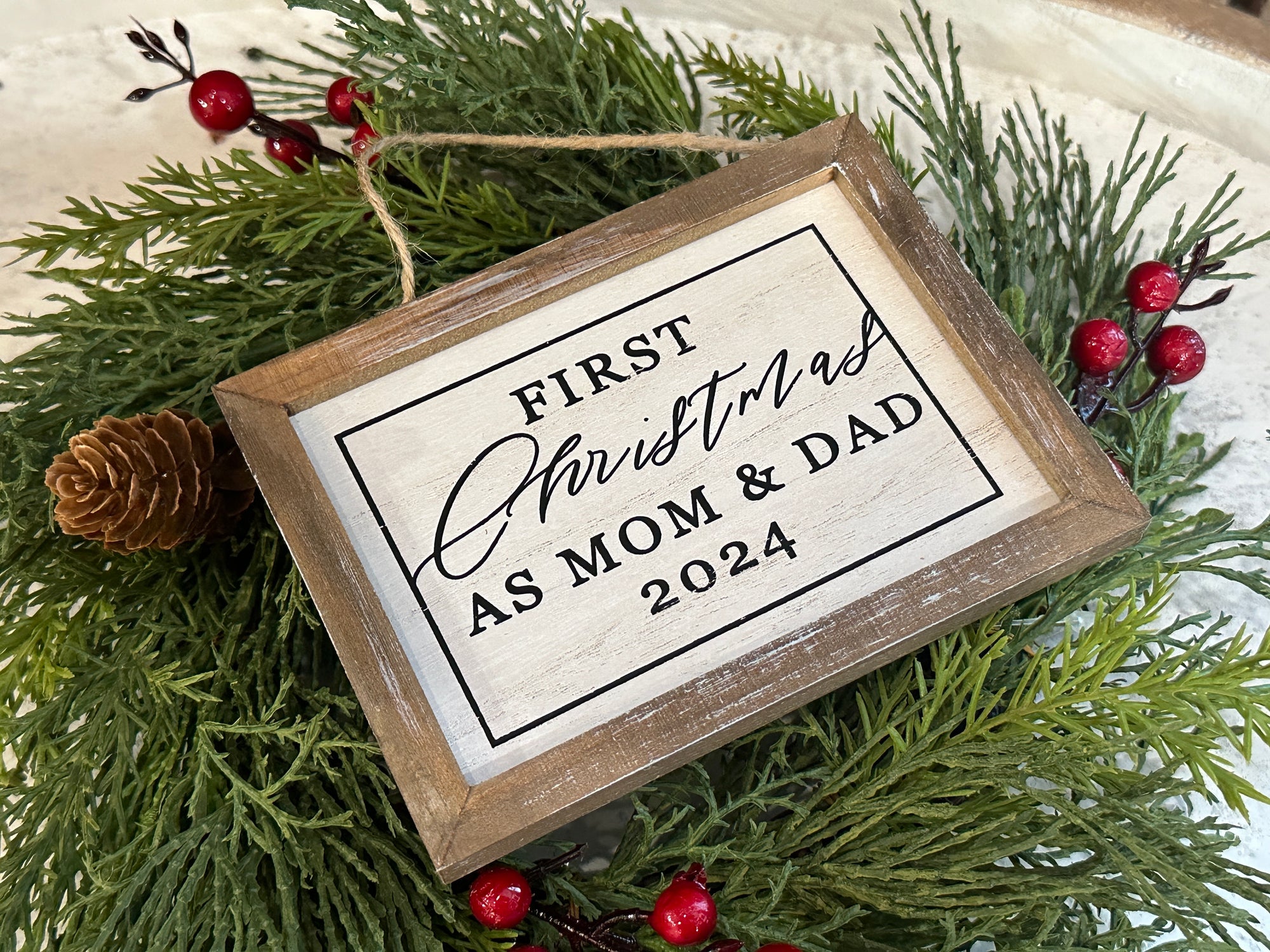 Mom and Dad First Christmas 2024 Ornament