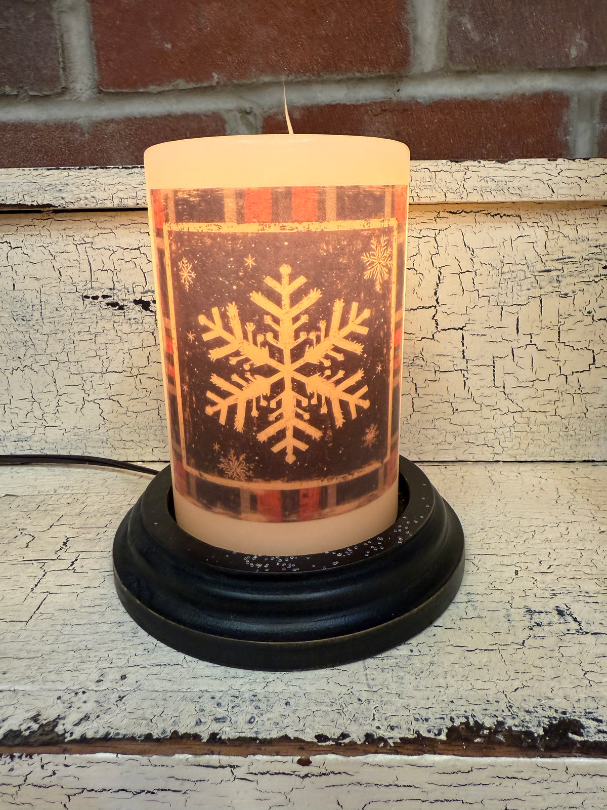 Primitive Snowflake Candle Sleeve