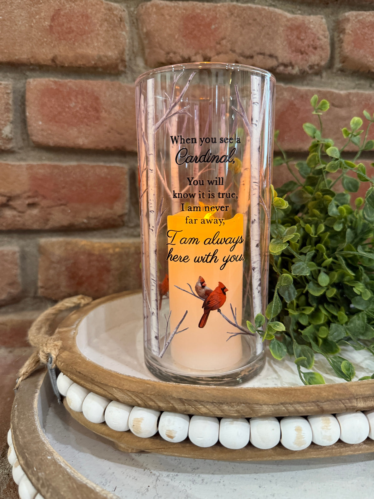 Cardinal Hurricane Candle