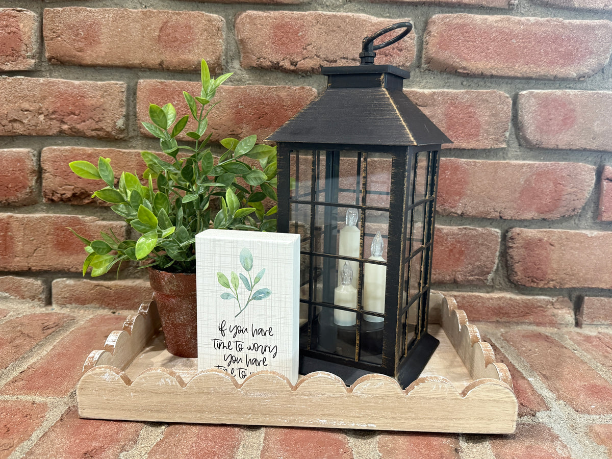 Lighted Lantern with Candle Trio