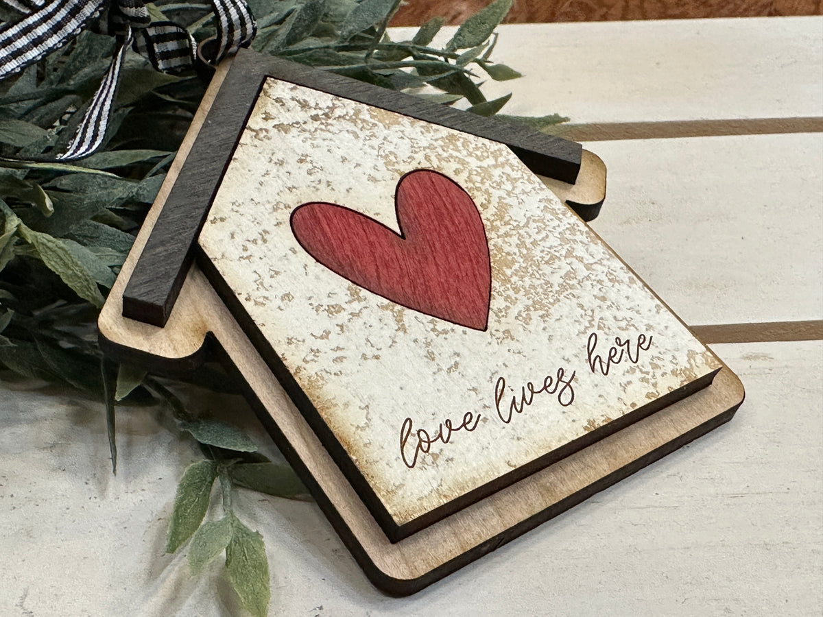 Handmade Love Lives Here Ornament