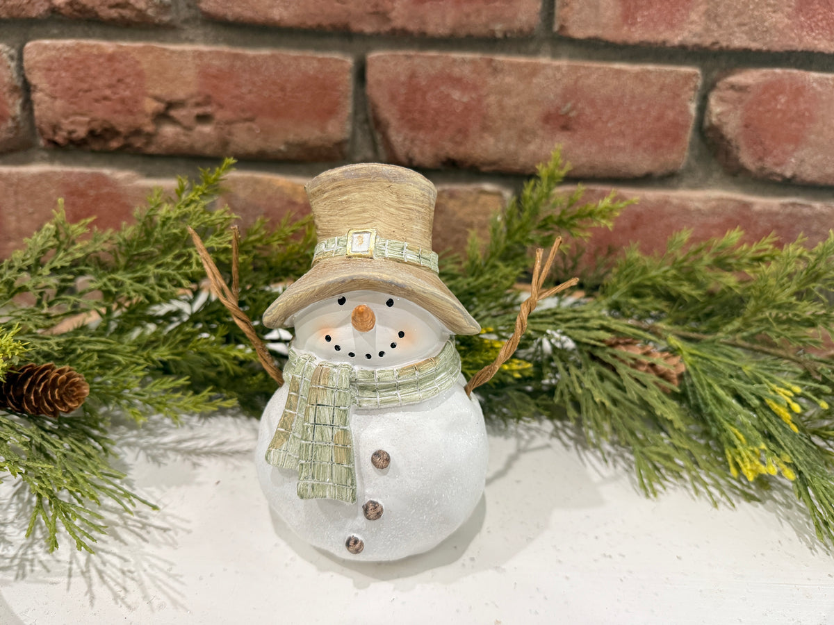 Green and White Snowman - 2 Sizes