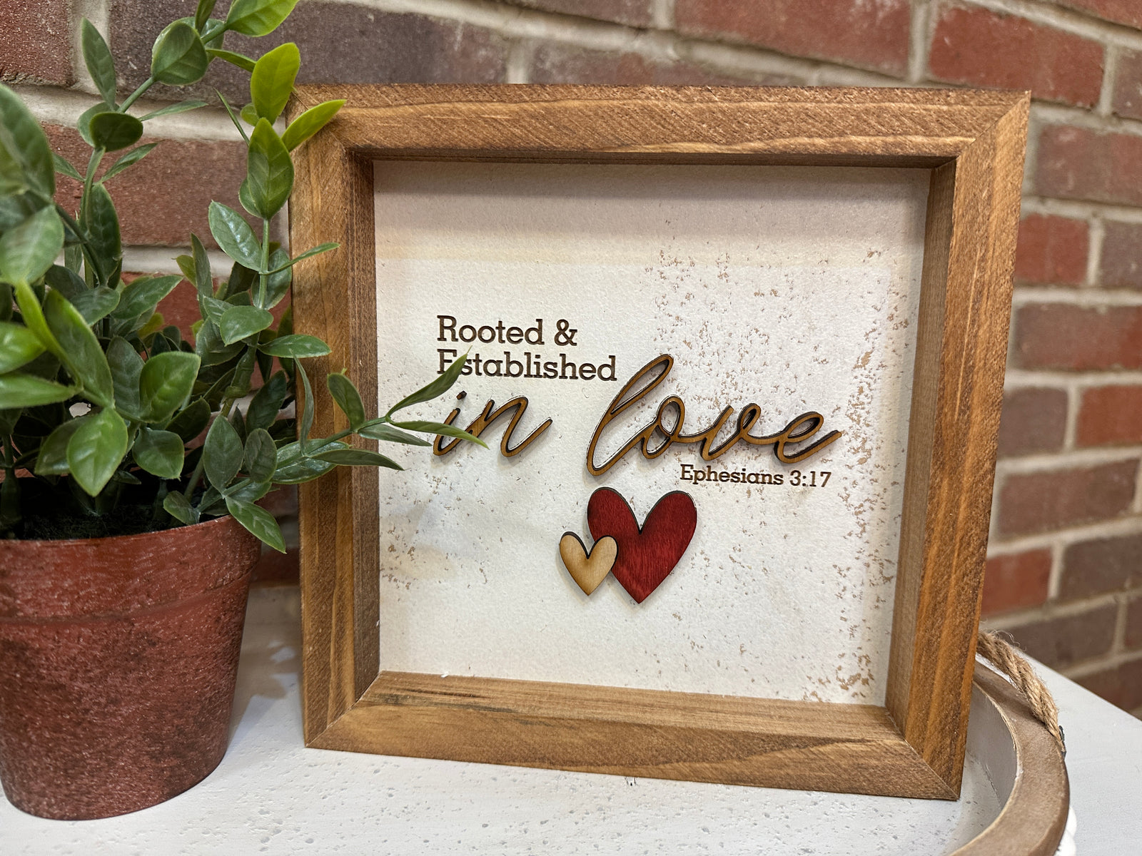 Handmade Rooted & Established Framed Sign
