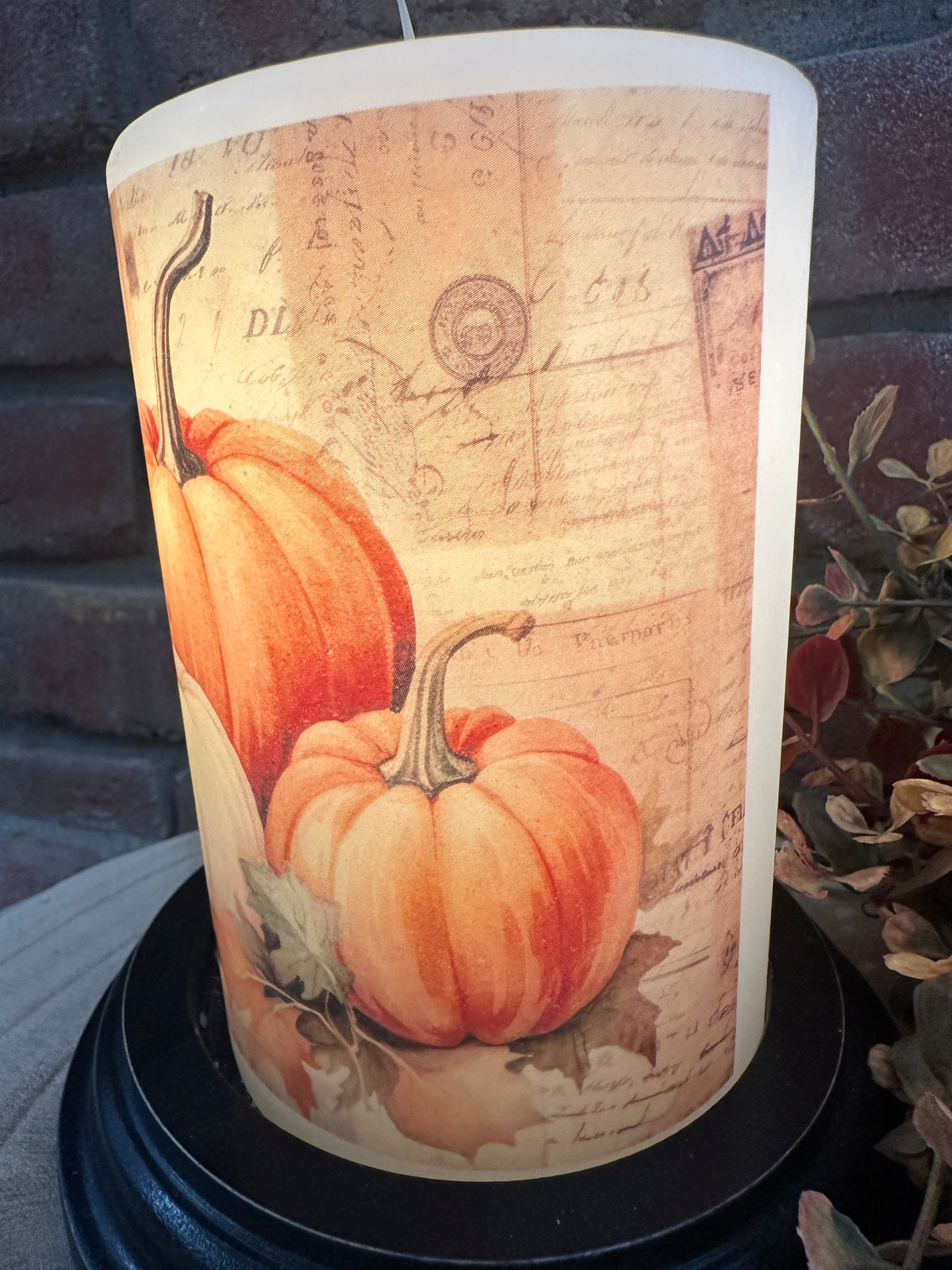 Patch Work Pumpkins Candle Sleeve