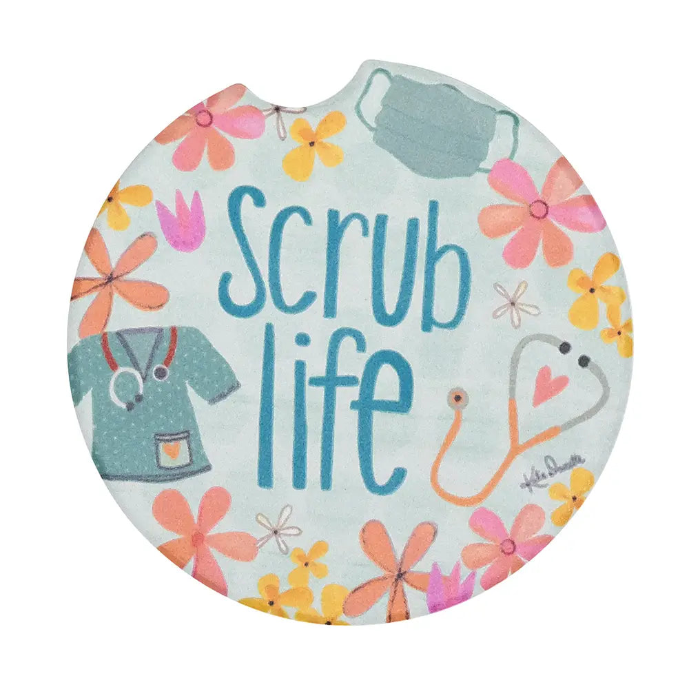 Scrub Life Nurse Car Coaster