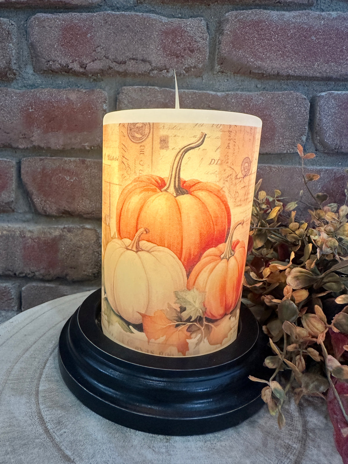 Patch Work Pumpkins Candle Sleeve