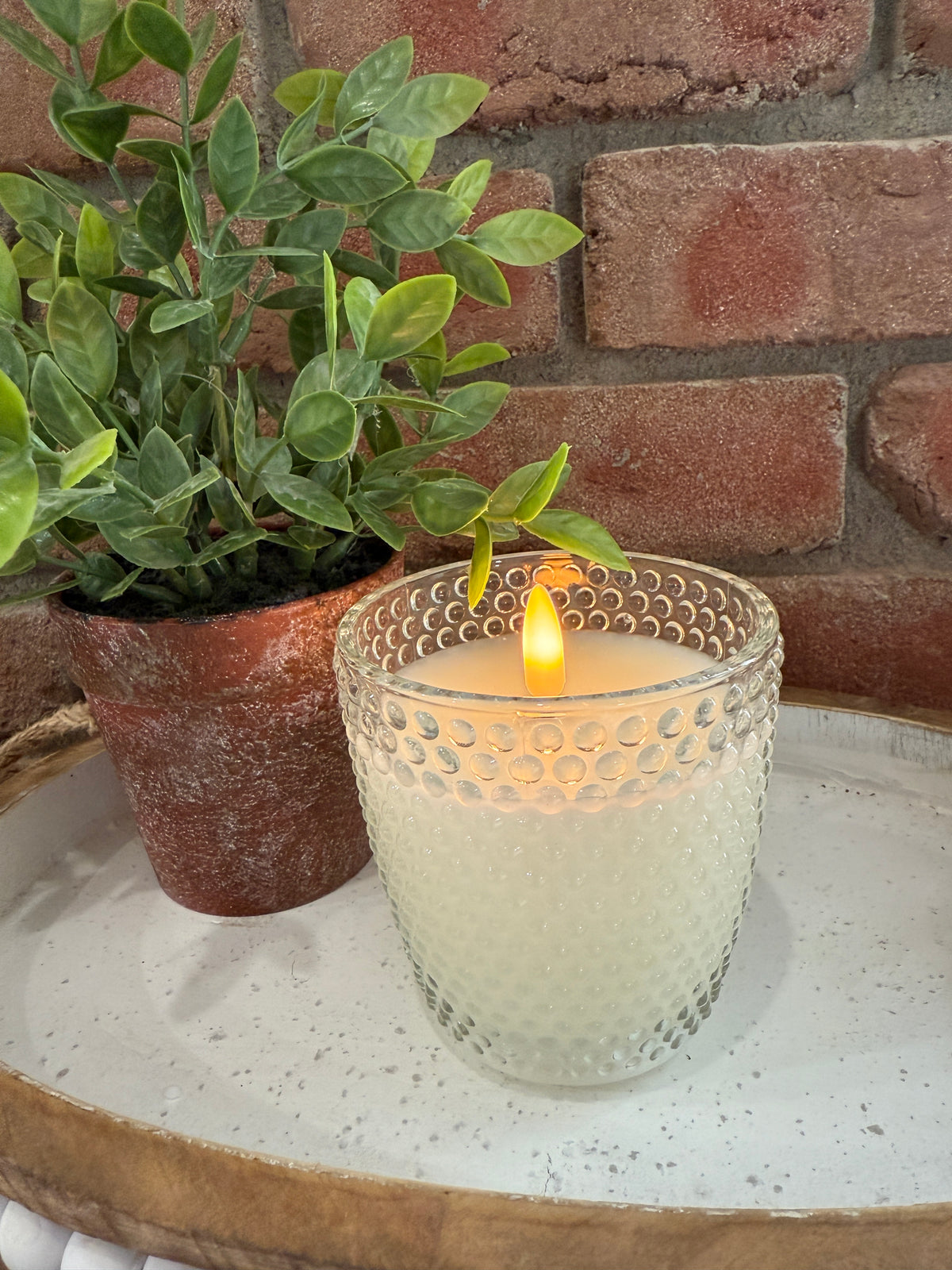 Dotty Glass 3D Flame Candle