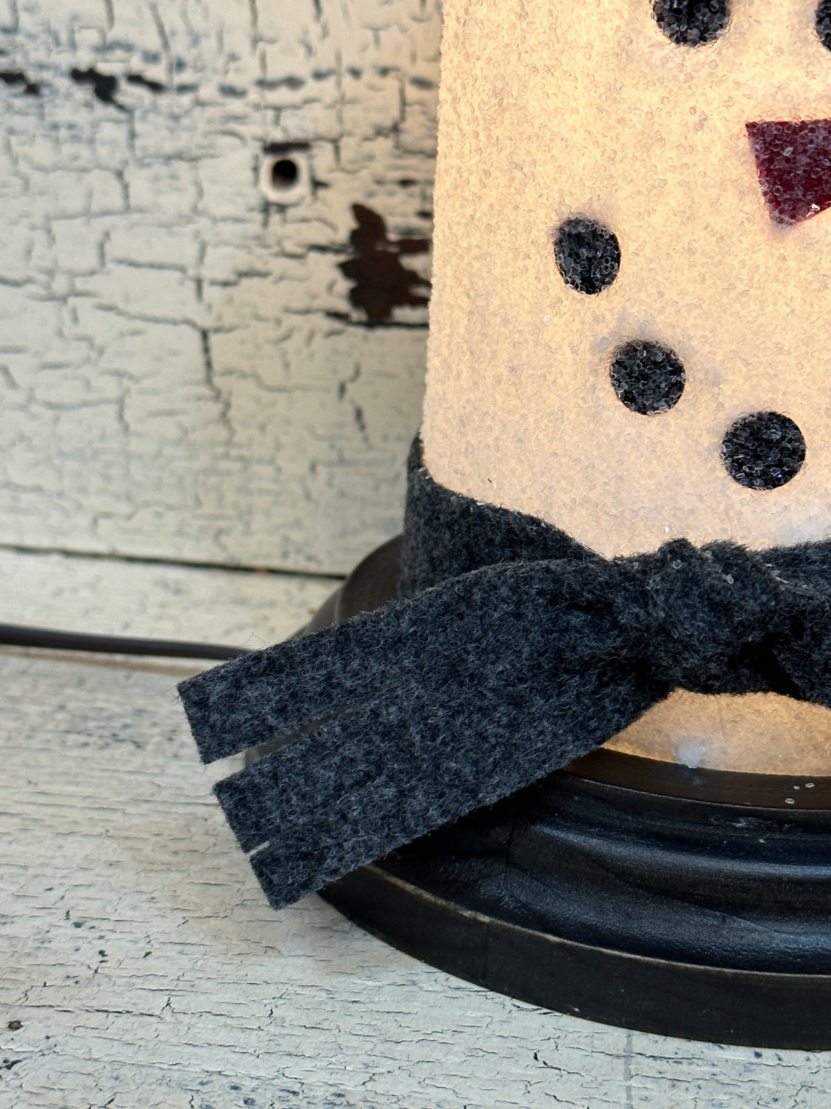 Sam Snowman Gray Scarf Candle Sleeve