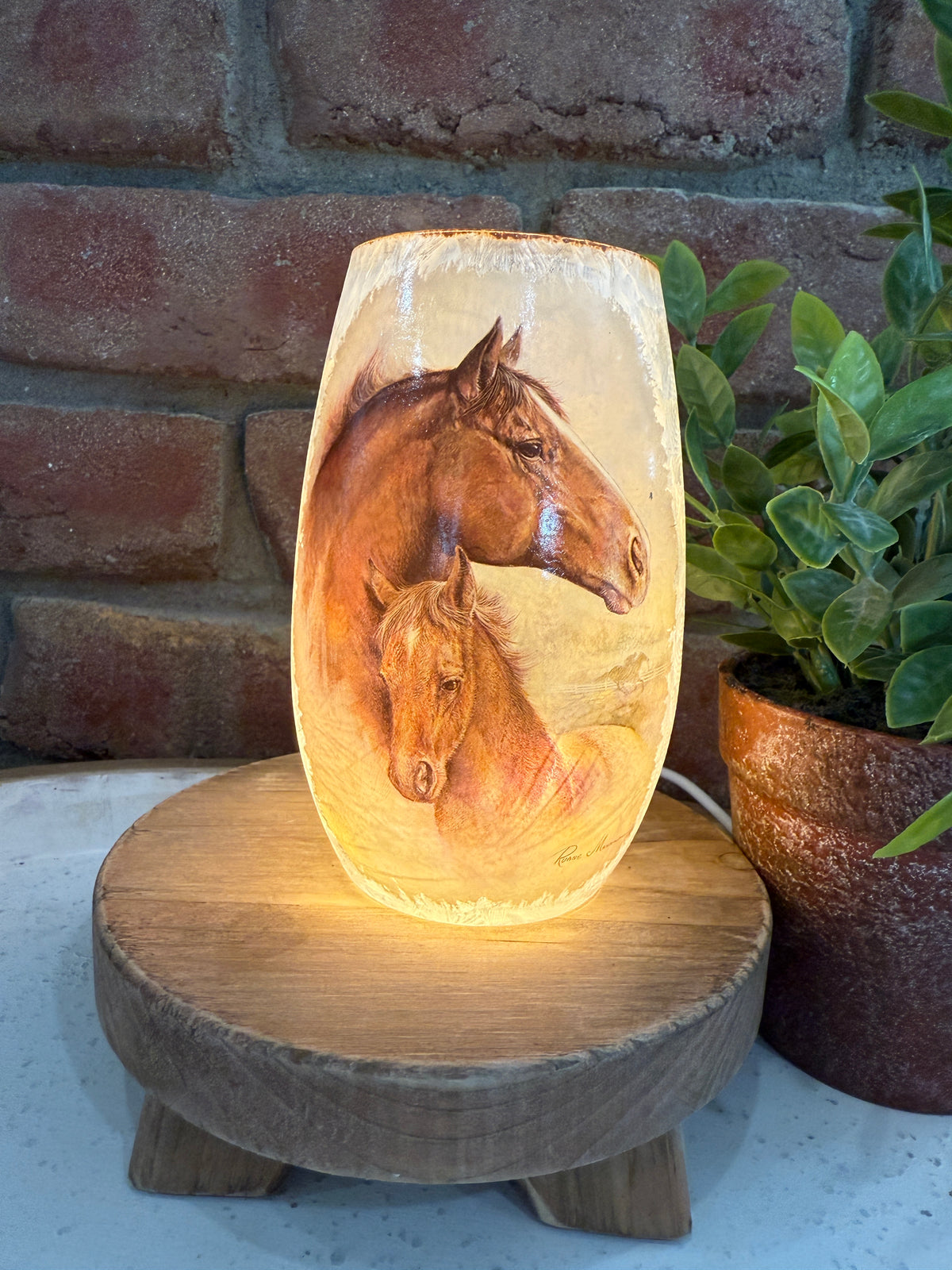 Horses Lighted Vase - Two Styles