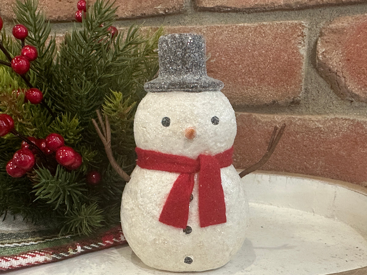 Snowman with Red Scarf