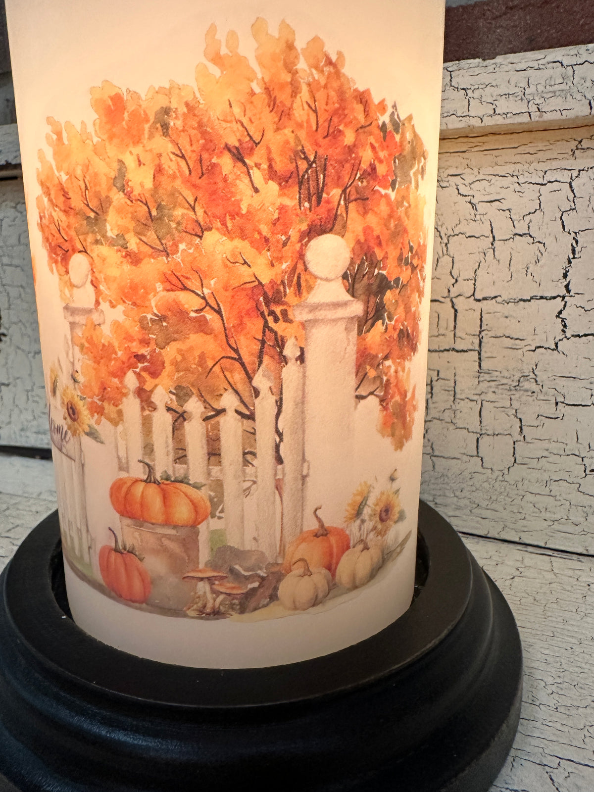 Fall Garden Gate Candle Sleeve