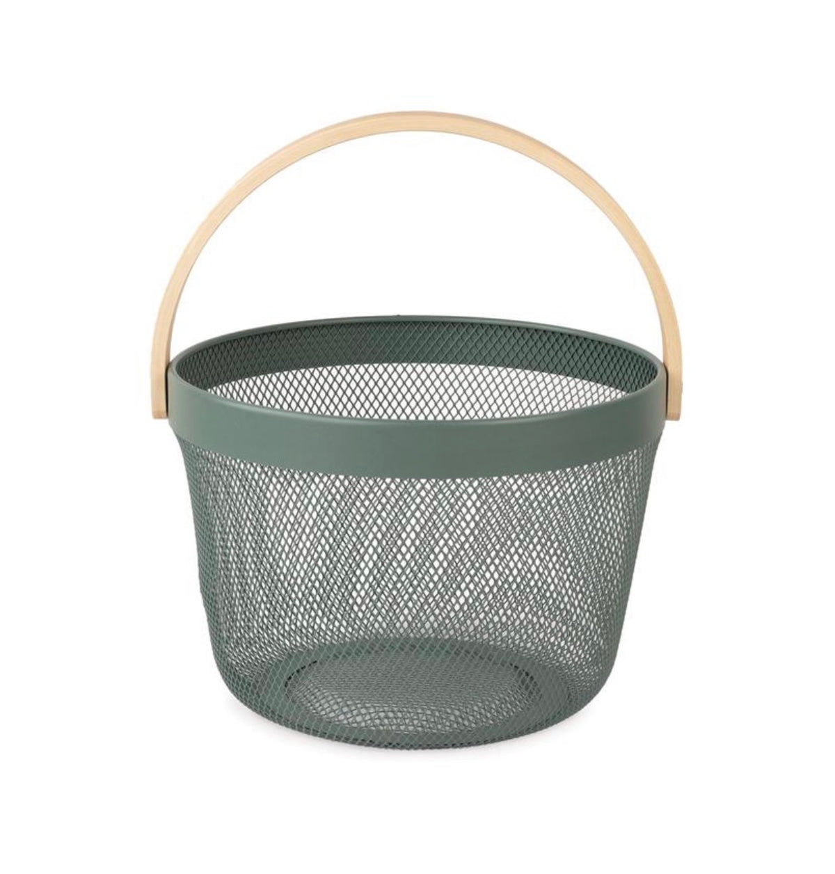 Green Round Mesh Metal Basket