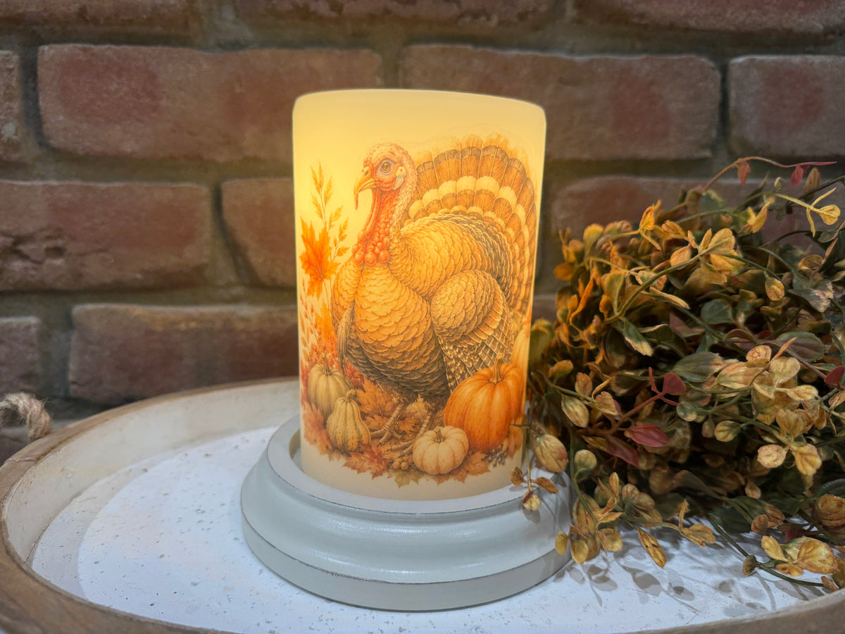 Old Time Turkey Candle Sleeve