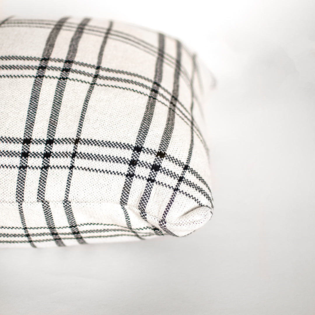 Black &amp; White Check Pillow