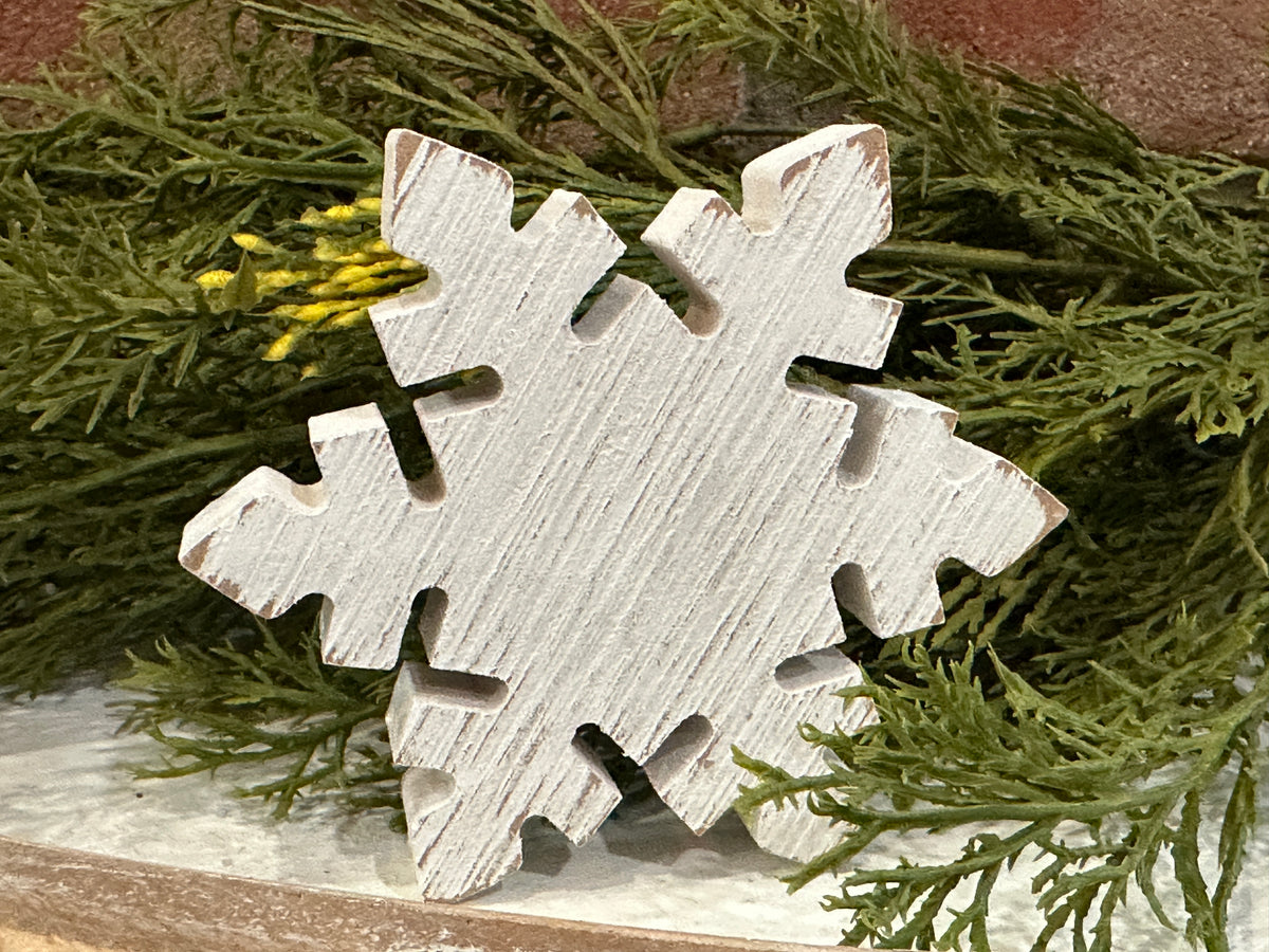 Wooden Snowflake Sitter - 3 Styles