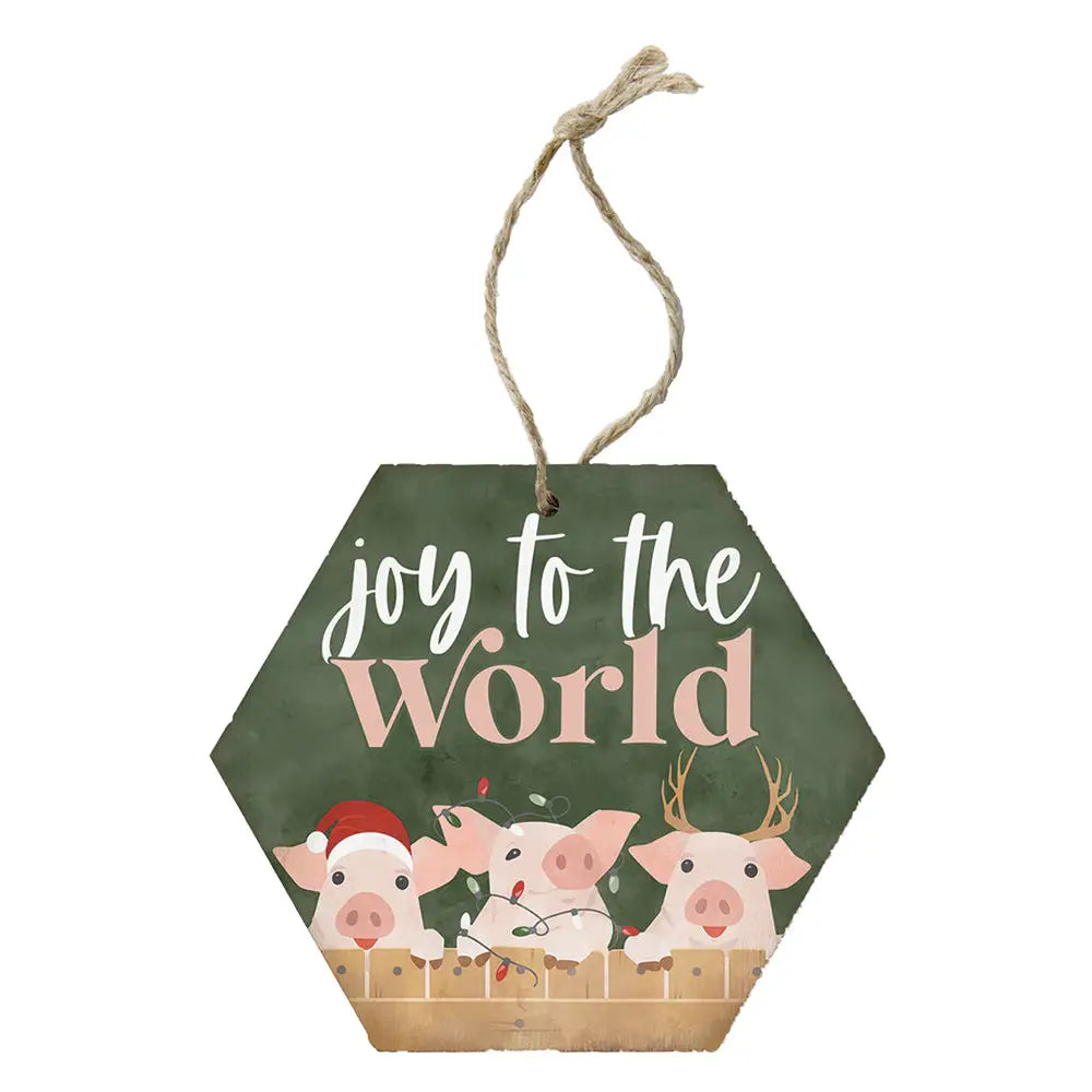 Joy to the World Pigs Ornament