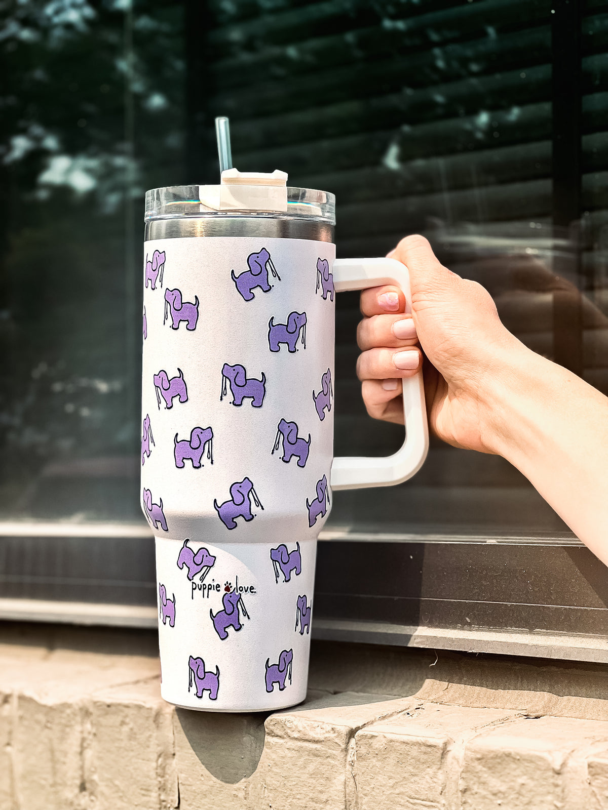 Puppie Love Logo Tumbler - White