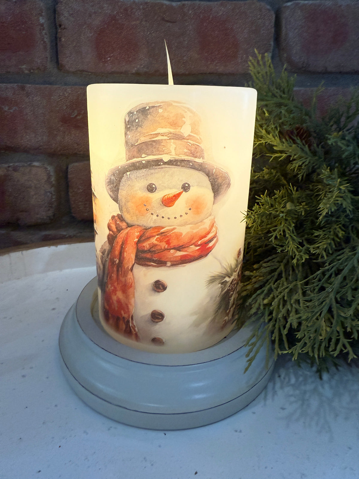 Big Freeze Snowman Candle Sleeve