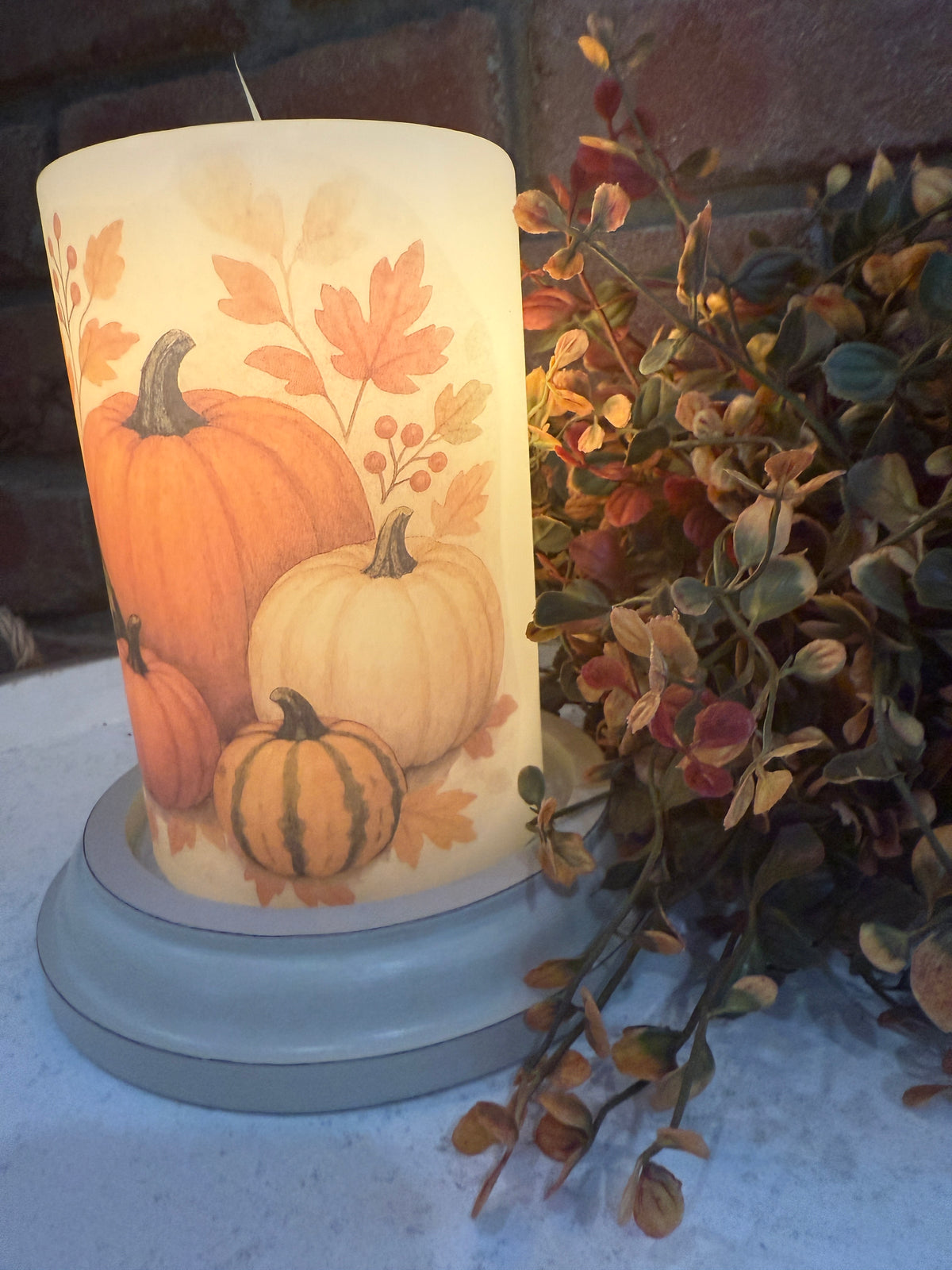 Fall Pumpkins &amp; Gourds Candle Sleeve