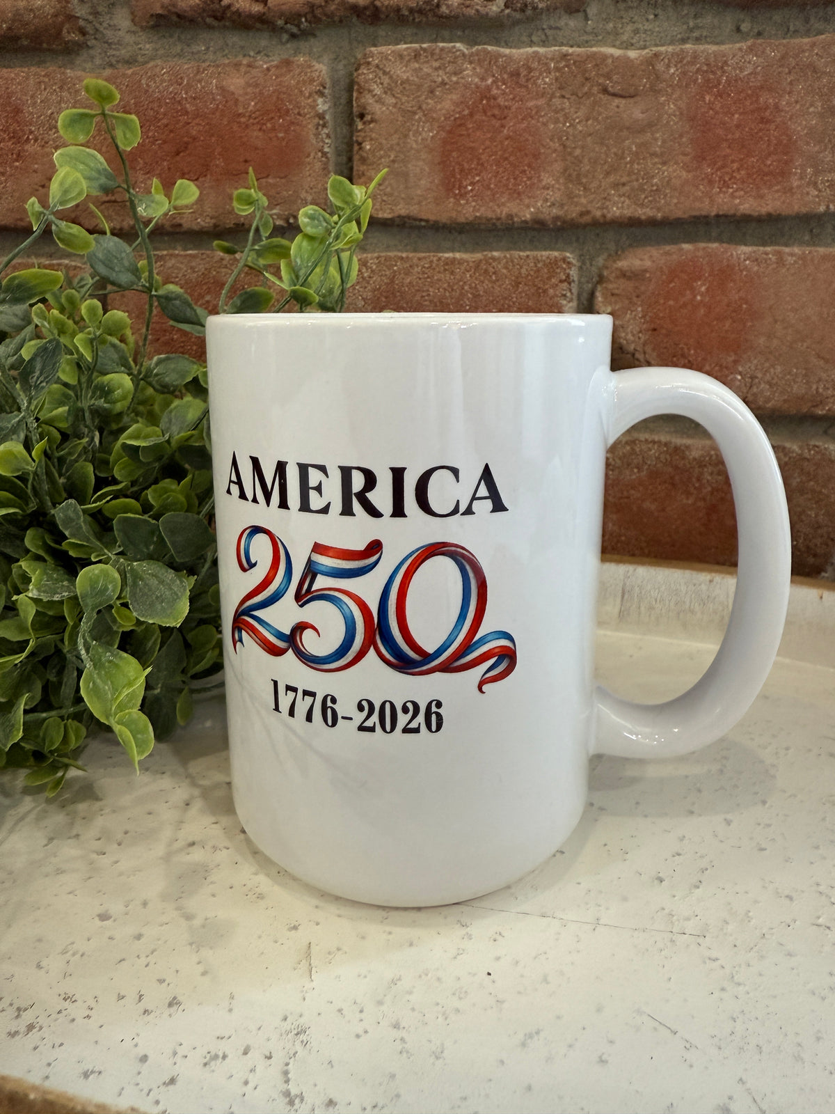 Patriotic Red White Blue 250 Anniversary Mug
