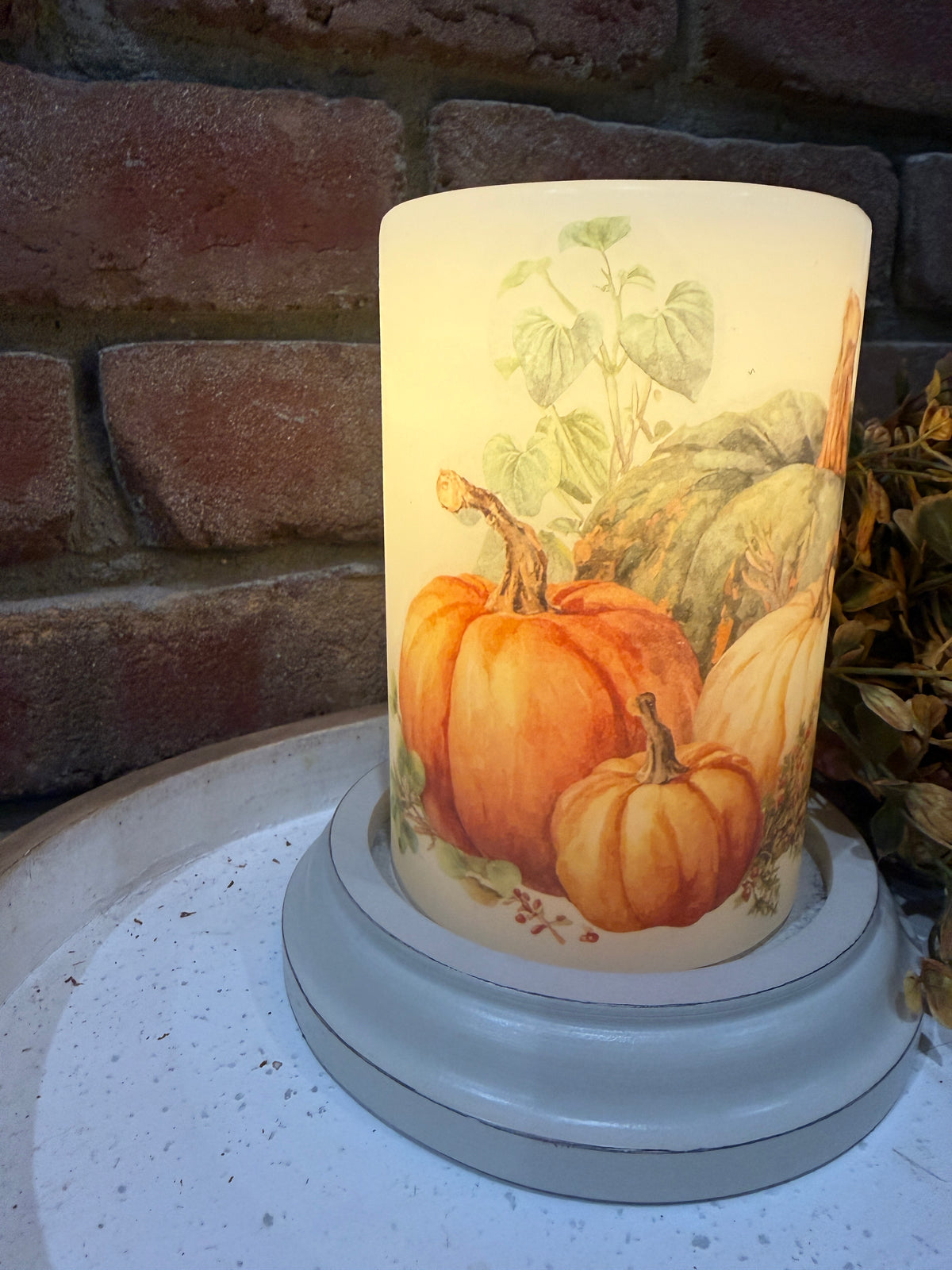Autumn Cinderella Pumpkins Candle Sleeve