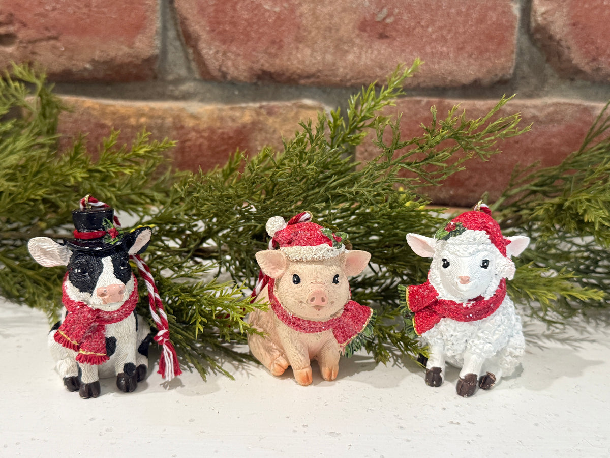 Holiday Farm Animal Ornament - 3 Styles