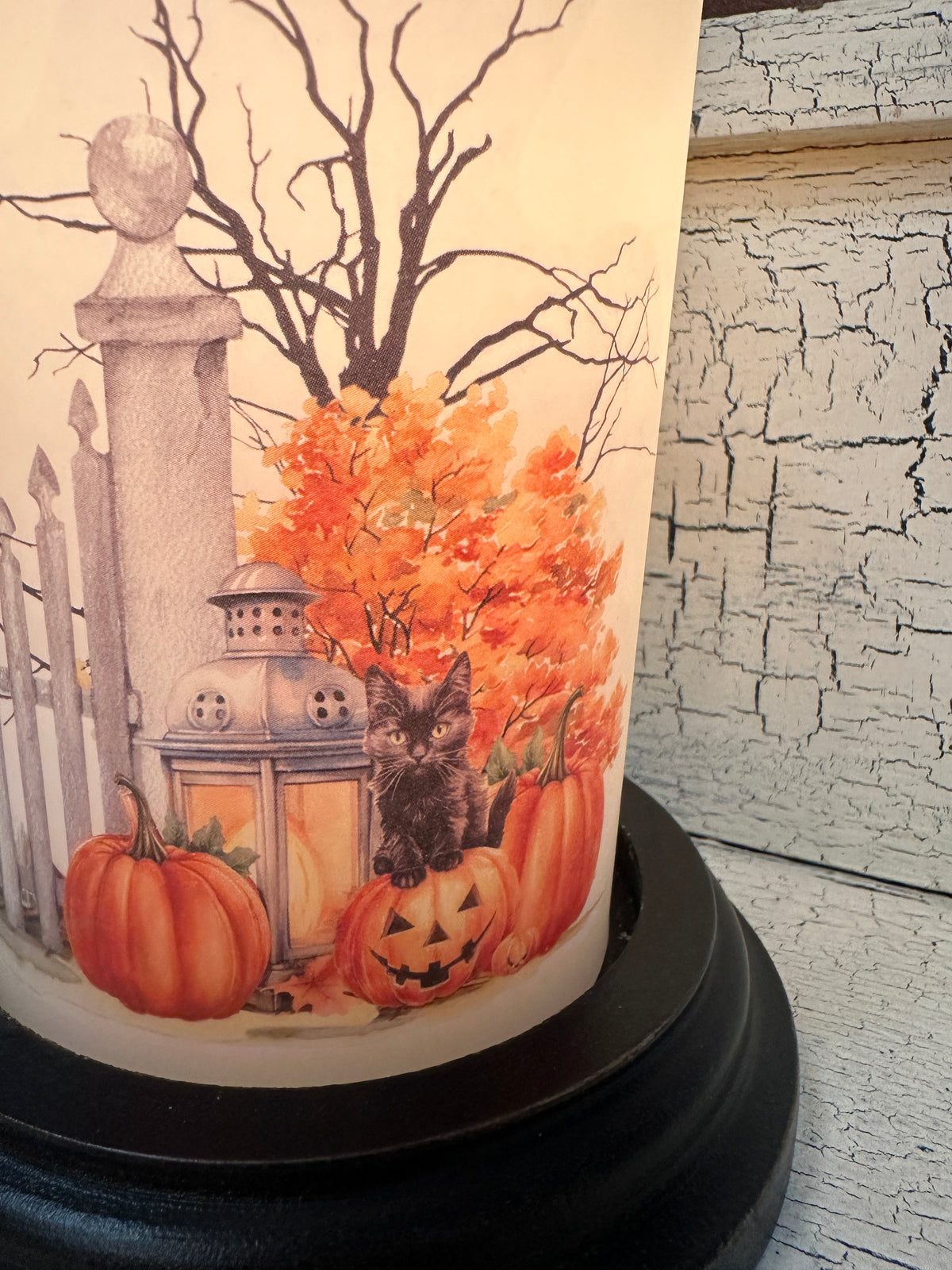 Halloween Garden Gate Candle Sleeve