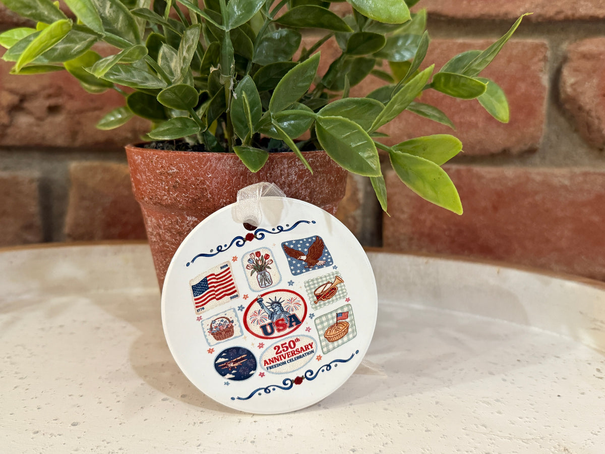 Patriotic Collage 250 Anniversary Ornament
