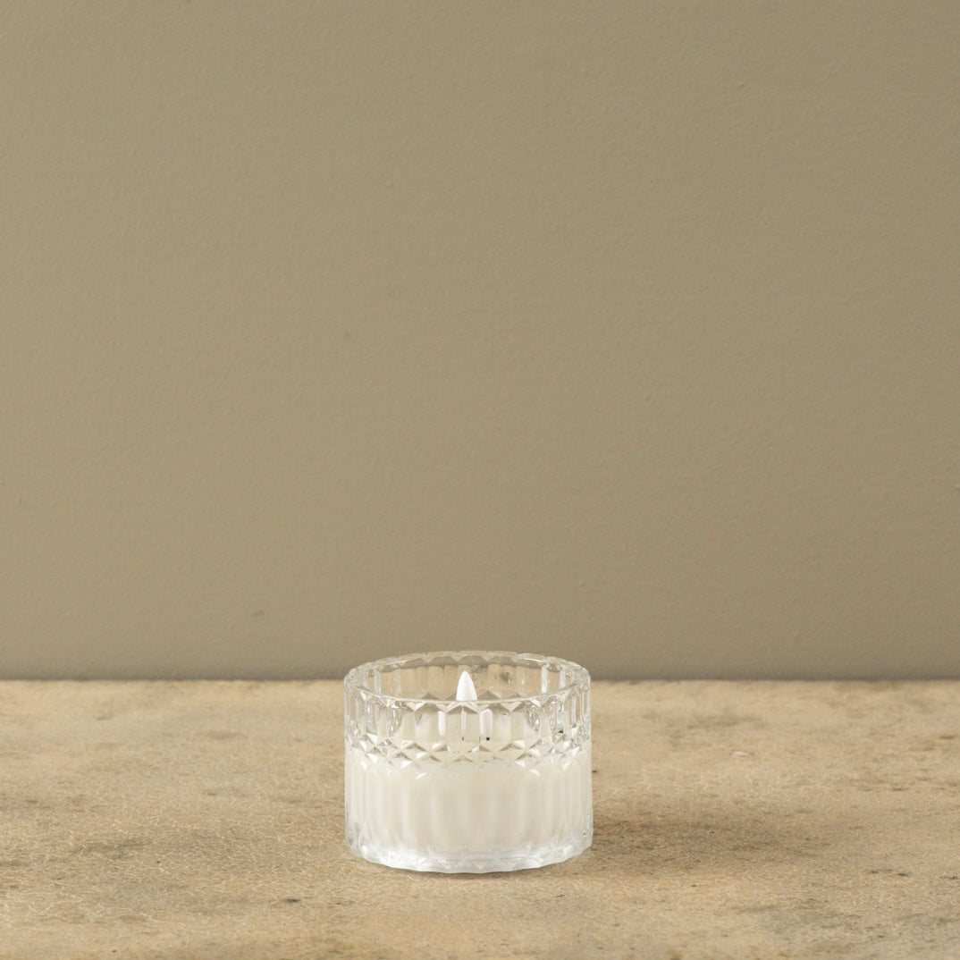 Faceted Glass 3D Flame Candle