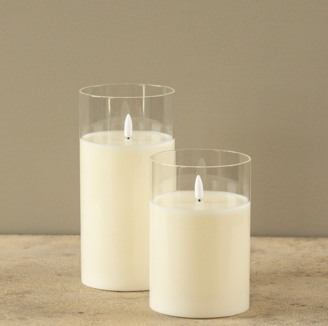 Glass 3D Flame Candle - Two Sizes
