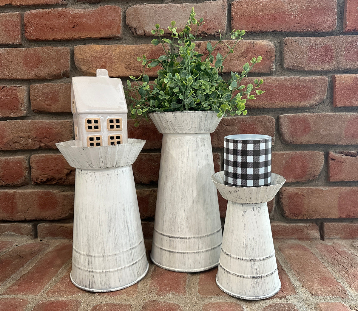 Candle Pillar Holders - Set of Three